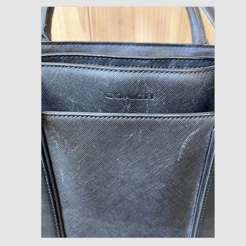 Coach Metropolitan Lexington Saffiano Leather Briefcase 71252 Black Laptop Bag - Picture 2 of 12
